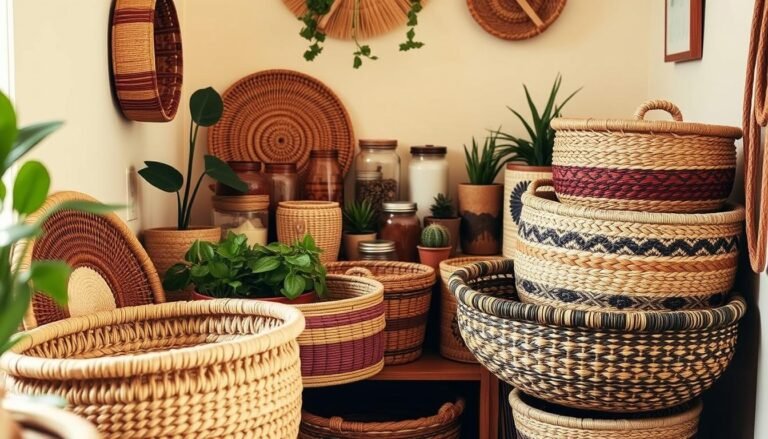 Boho storage: chic and functional baskets