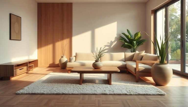 Using natural wood tones in minimalist spaces