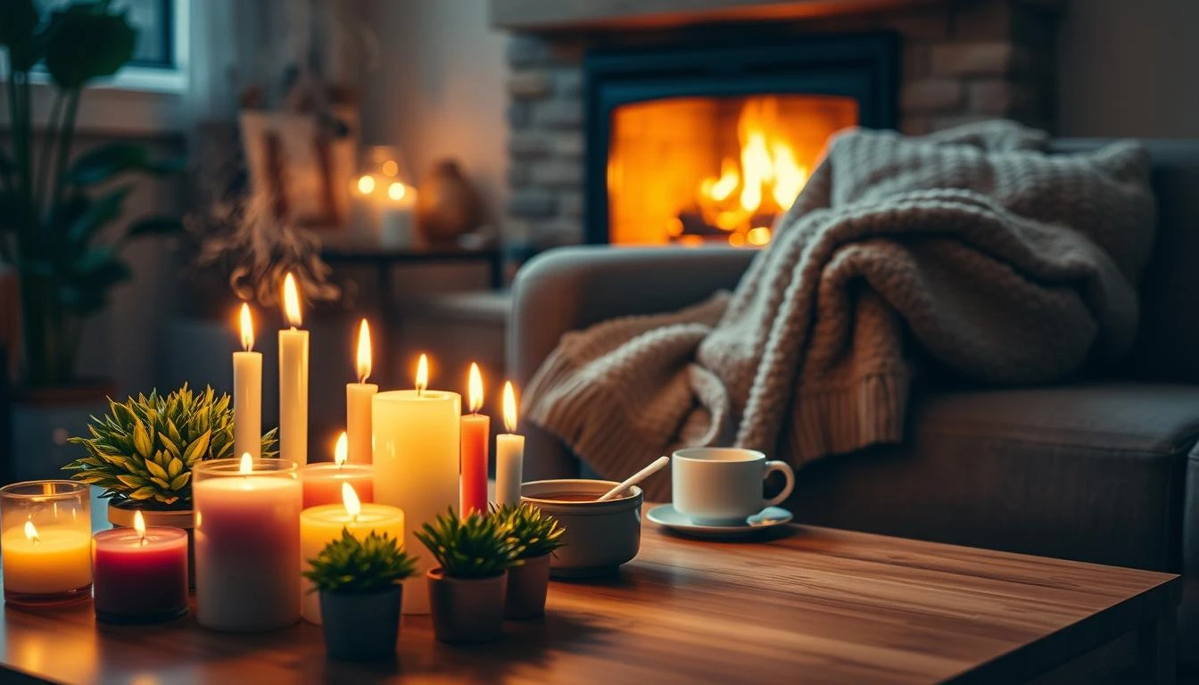 Using candles and scents to capture coziness
